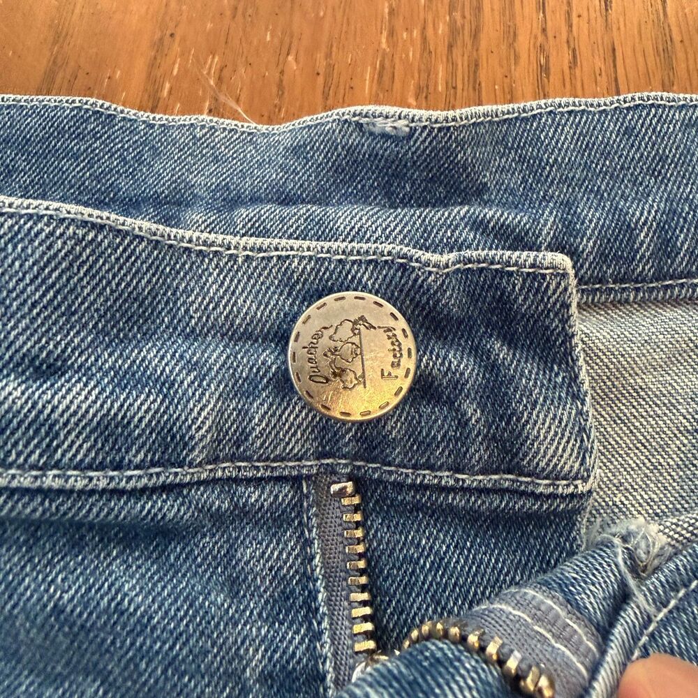 Quacker Factory Jeans Size 16 Blue Denim Hydrangea Floral Embroidered Stretch - Picture 4 of 11